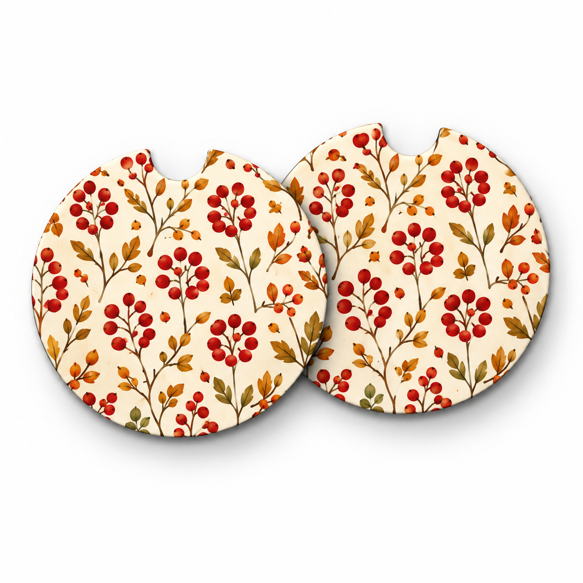 Jolitee Fall Car Coasters, Absorbent Neoprene Cup Holder