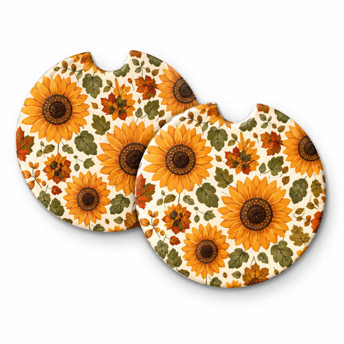 Jolitee Fall Car Coasters, Absorbent Neoprene Cup Holder