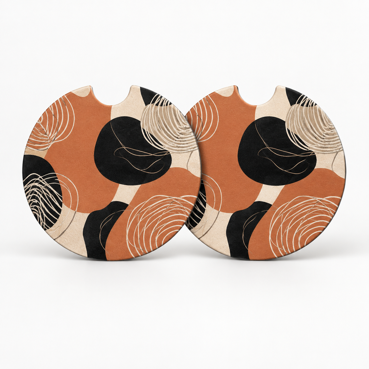 Jolitee Edgy Car Coasters, Absorbent Neoprene Cup Holder