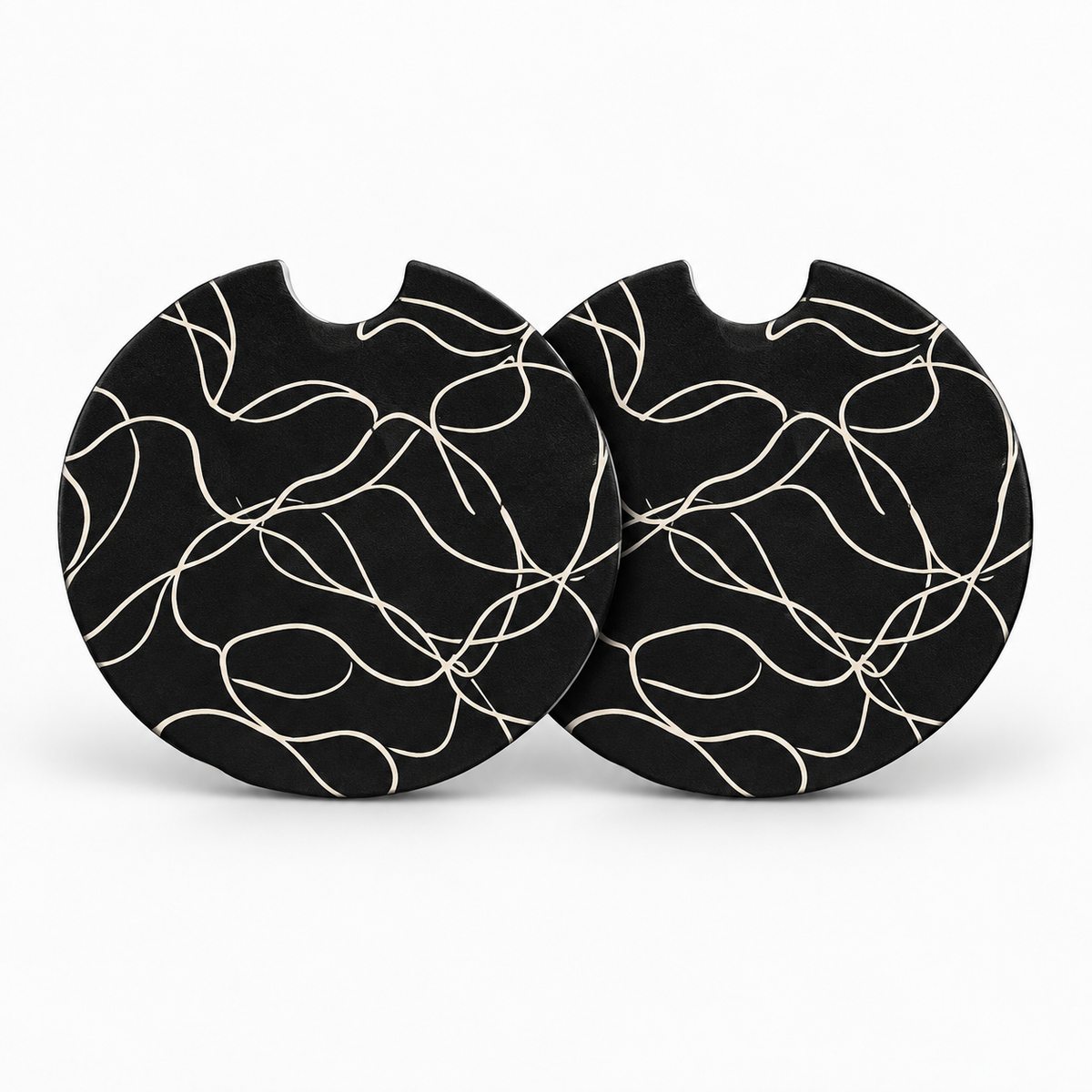 Jolitee Edgy Car Coasters, Absorbent Neoprene Cup Holder