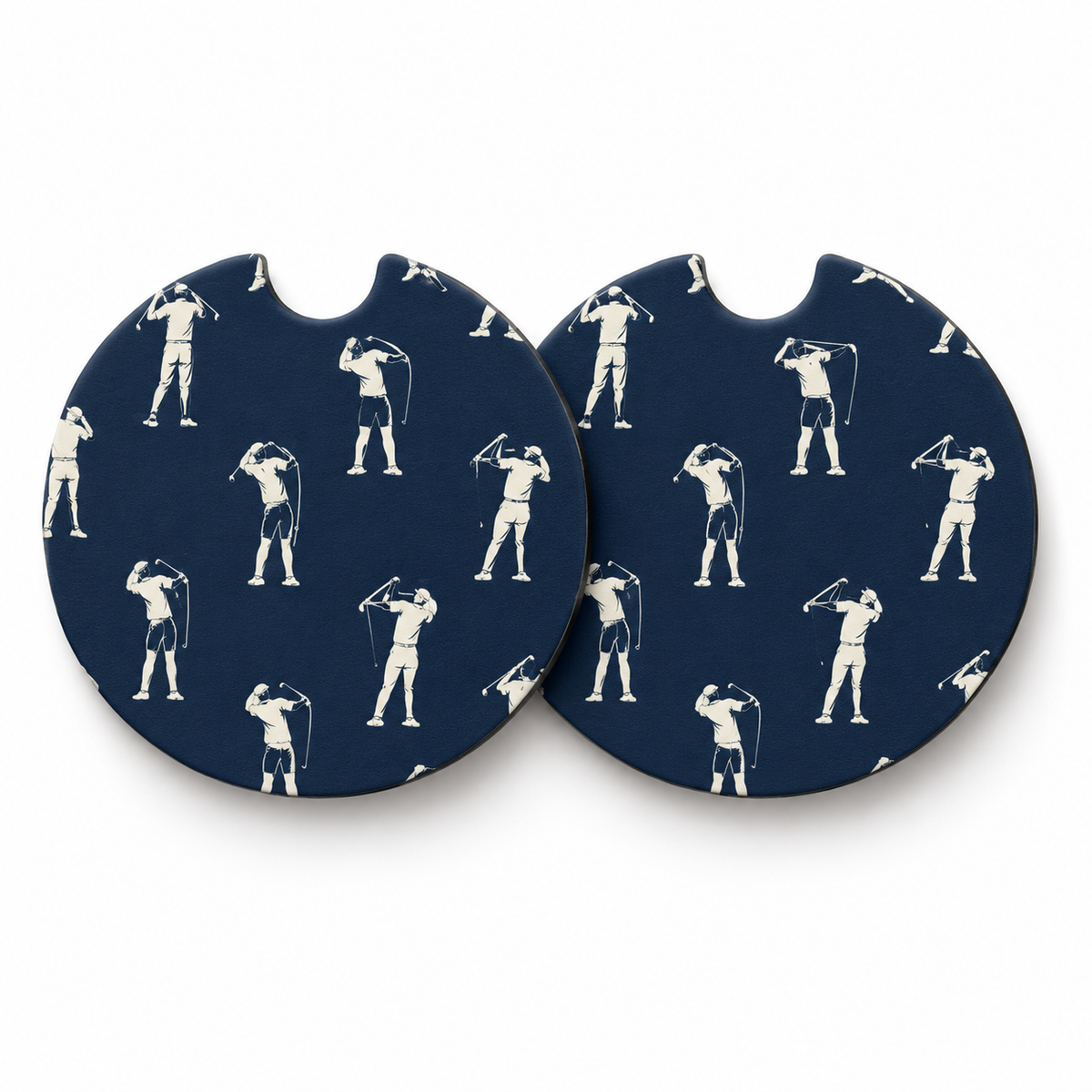 Jolitee Country Club Golf Car Coasters, Absorbent Neoprene Cup Holder Inserts, Set of 2