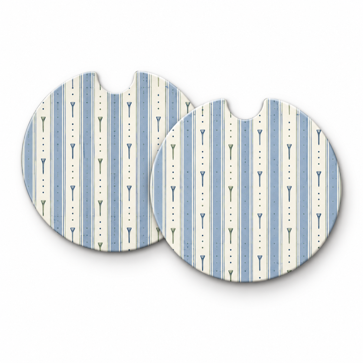 Jolitee Country Club Golf Car Coasters, Absorbent Neoprene Cup Holder Inserts, Set of 2