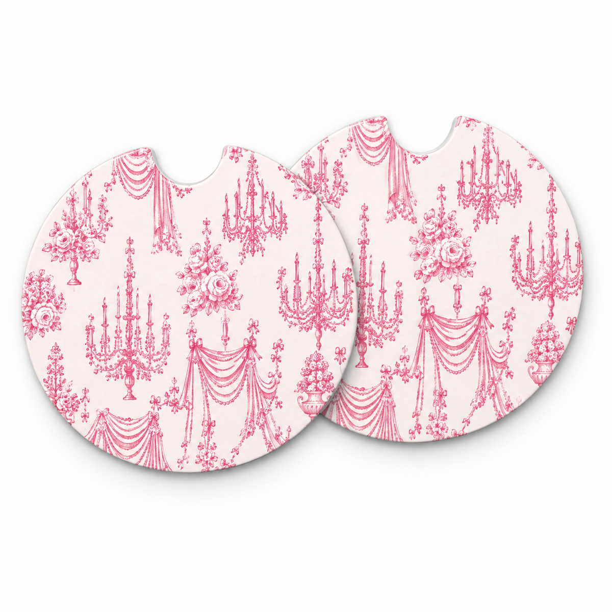 Jolitee Girly Girl Car Coasters, Absorbent Neoprene Cup Holder