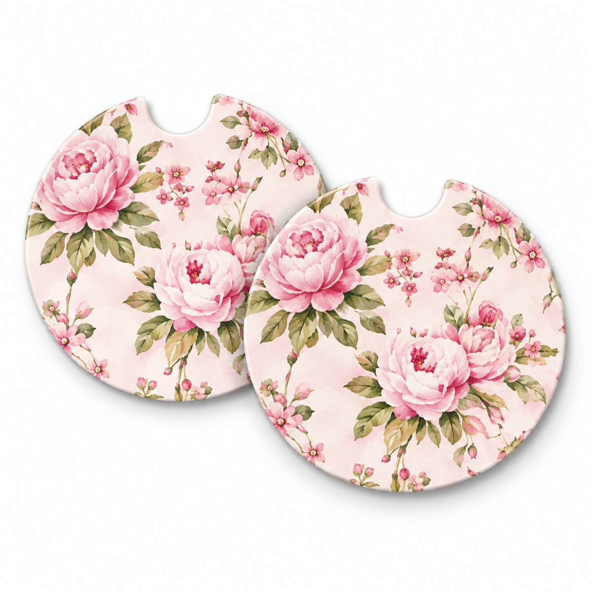 Jolitee Girly Girl Car Coasters, Absorbent Neoprene Cup Holder