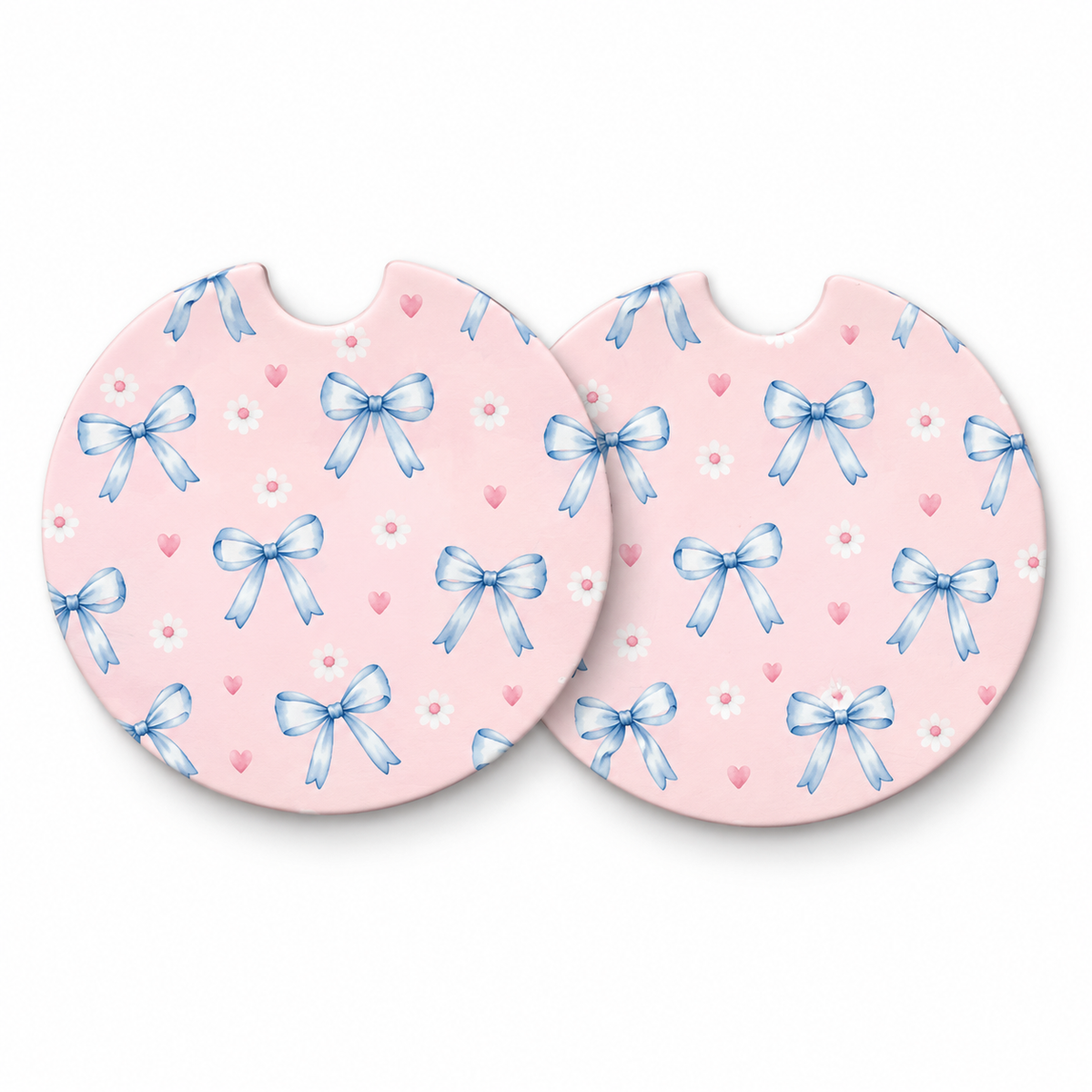Jolitee Girly Girl Car Coasters, Absorbent Neoprene Cup Holder