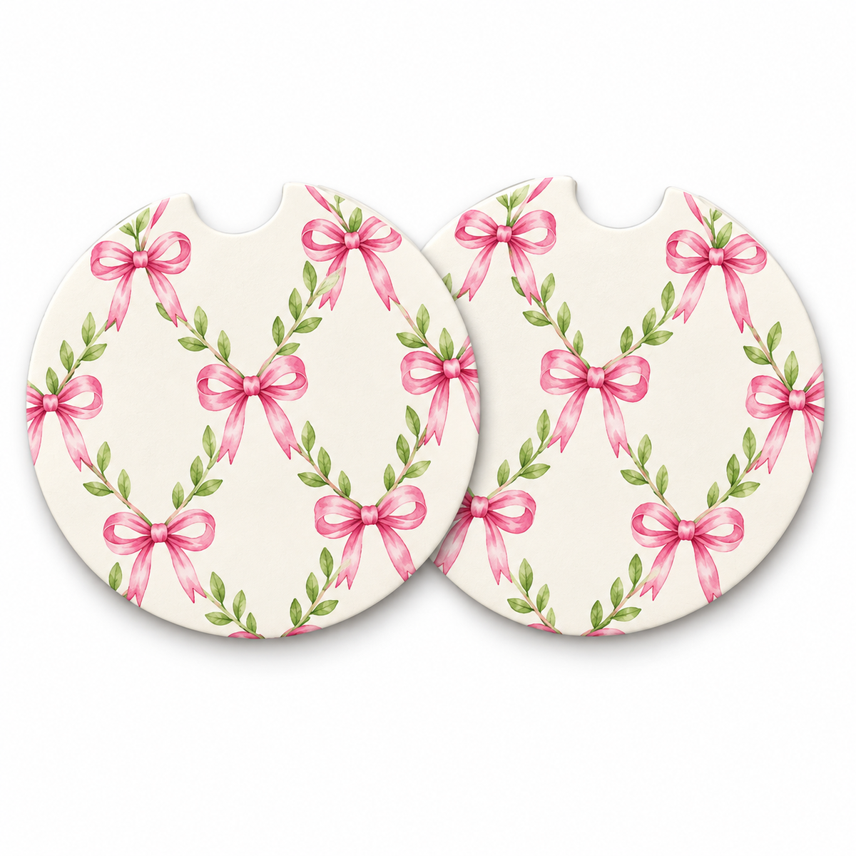 Jolitee Girly Girl Car Coasters, Absorbent Neoprene Cup Holder