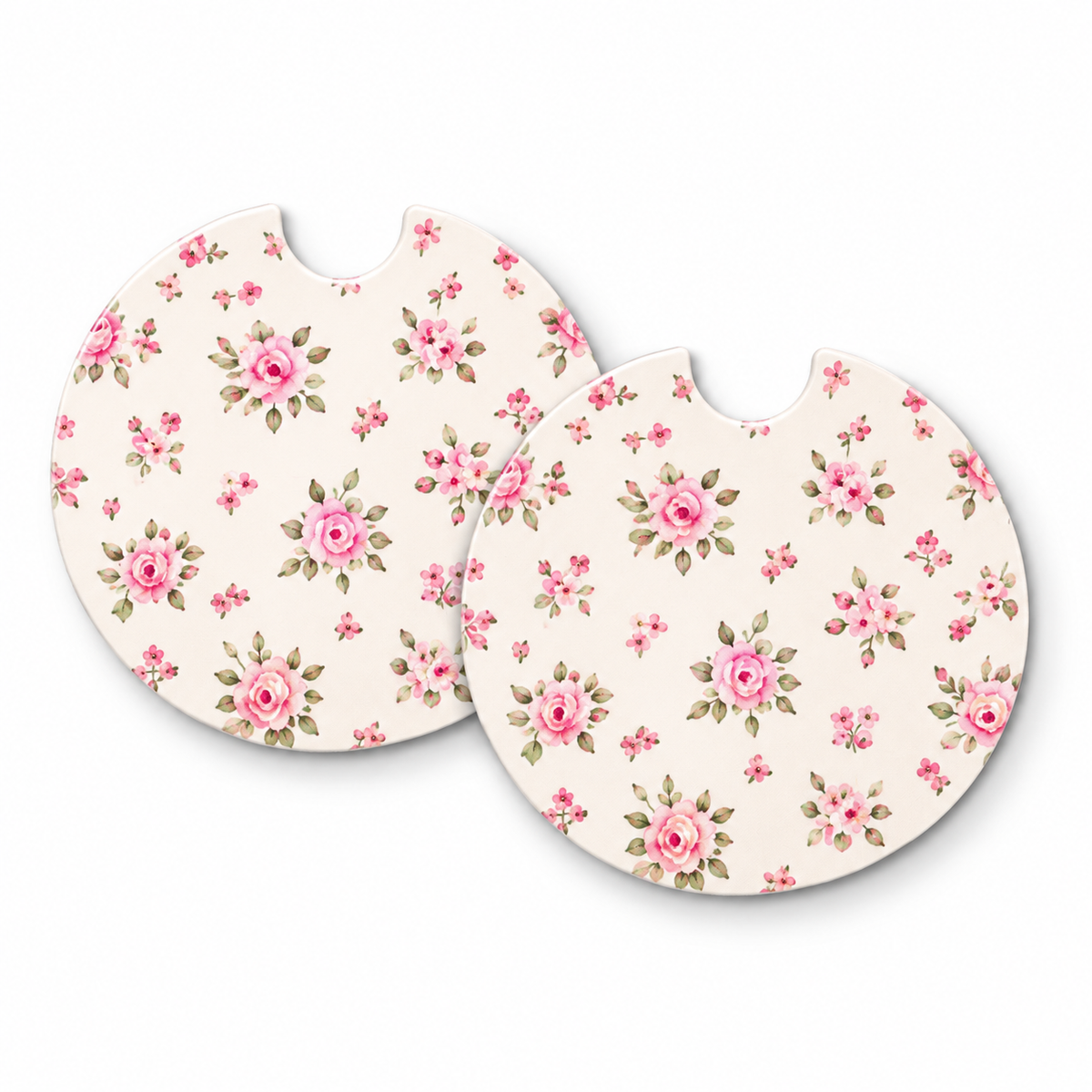 Jolitee Girly Girl Car Coasters, Absorbent Neoprene Cup Holder