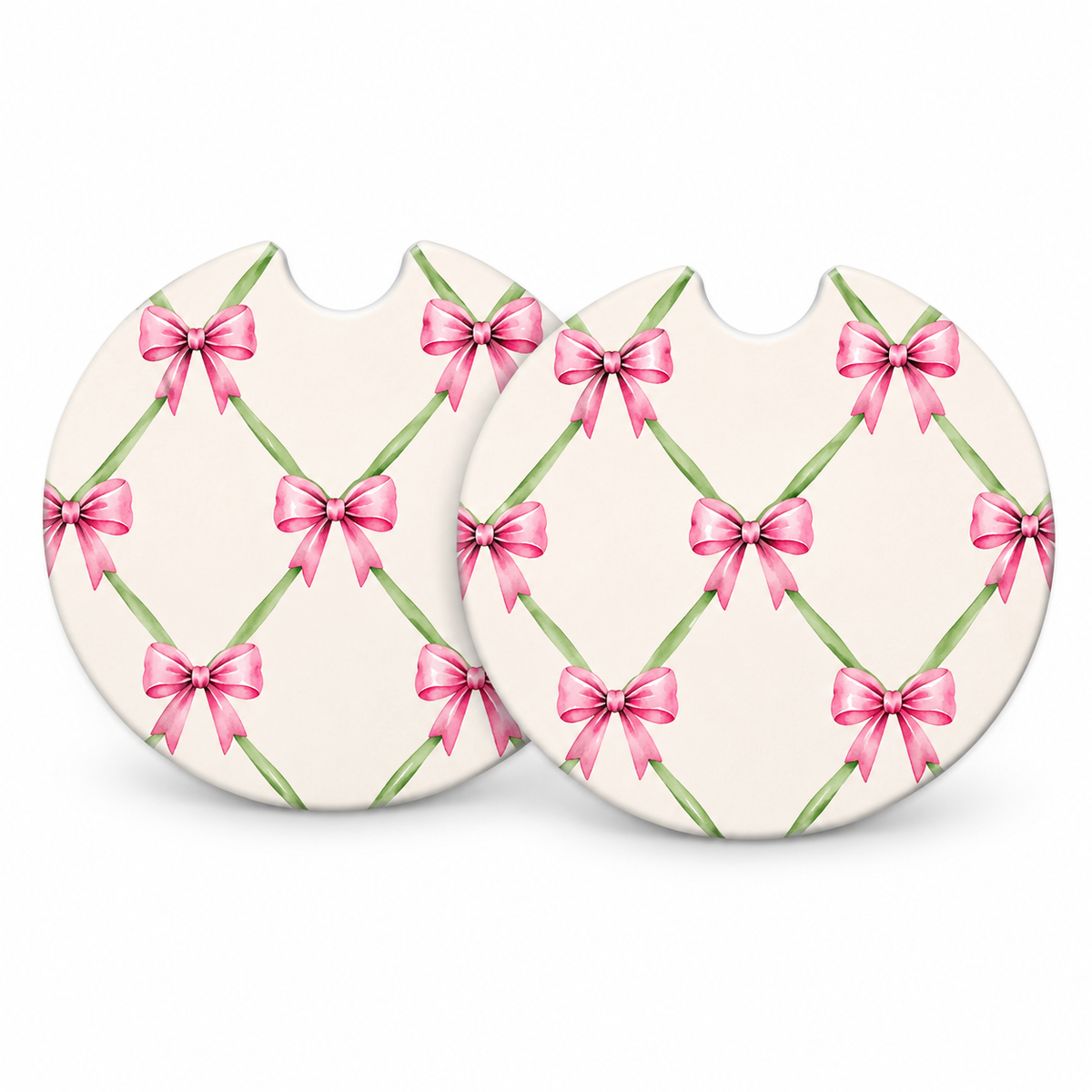 Jolitee Girly Girl Car Coasters, Absorbent Neoprene Cup Holder