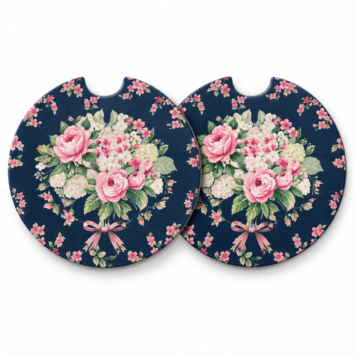 Jolitee Preppy Car Coasters, Absorbent Neoprene Cup Holder