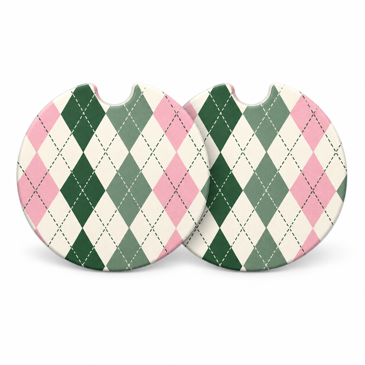 Jolitee Preppy Car Coasters, Absorbent Neoprene Cup Holder