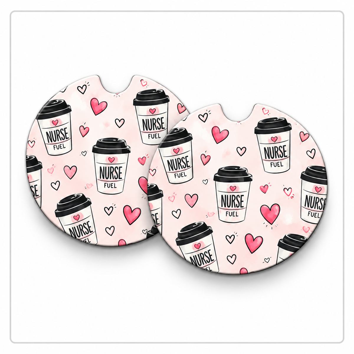 Jolitee Nurse Car Coasters, Absorbent Neoprene Cup Holder