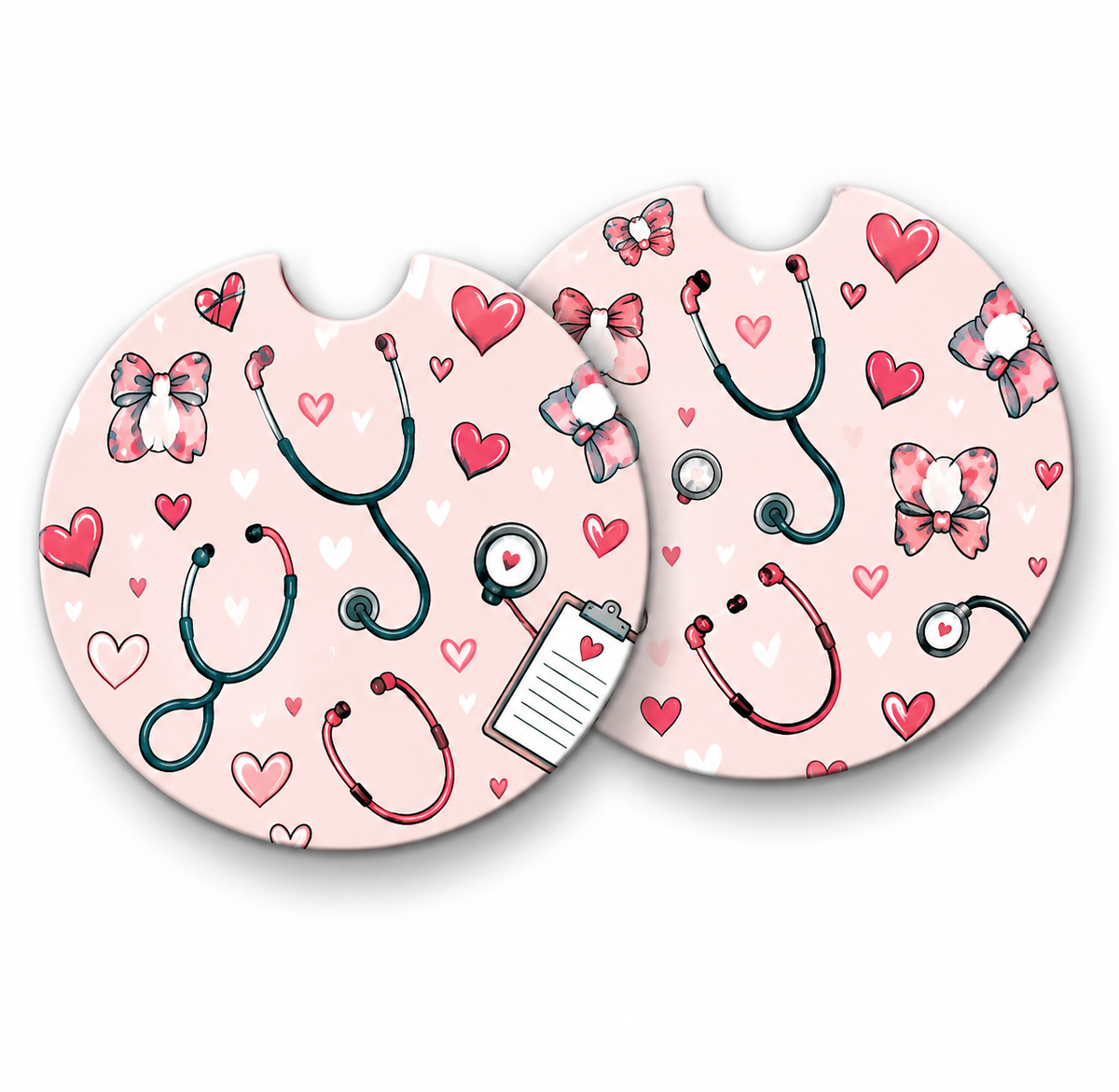 Jolitee Nurse Car Coasters, Absorbent Neoprene Cup Holder
