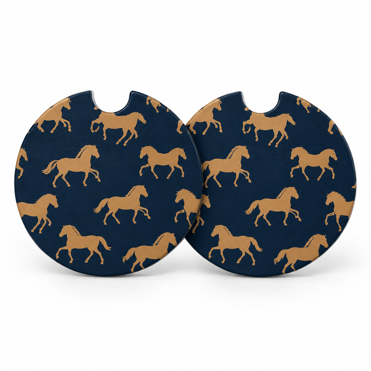 Jolitee Equestrian Car Coasters, Absorbent Neoprene Cup Holder