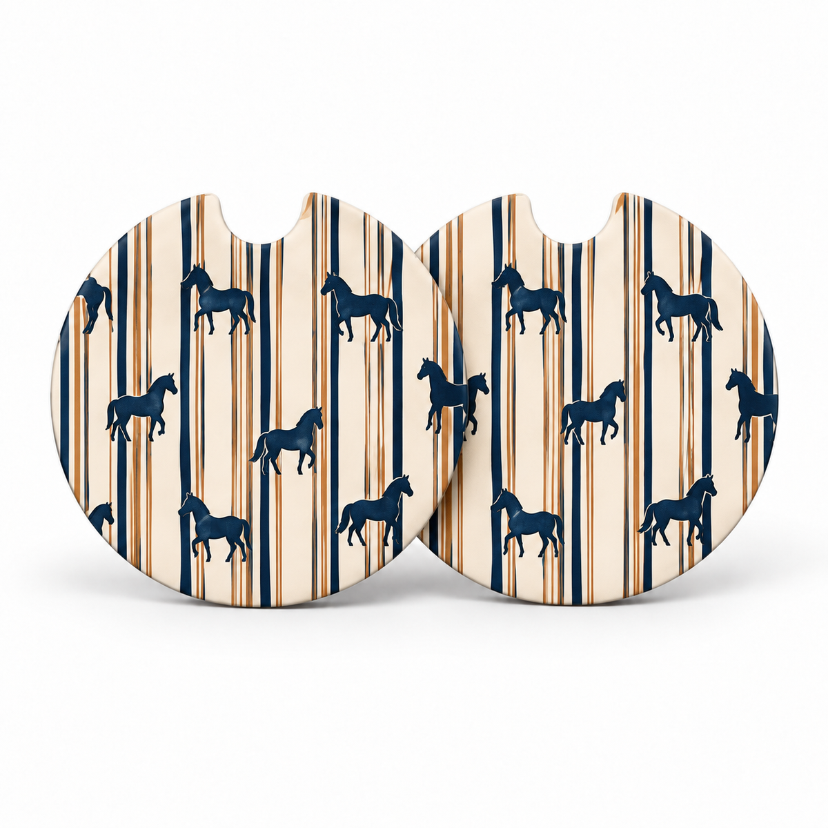 Jolitee Equestrian Car Coasters, Absorbent Neoprene Cup Holder