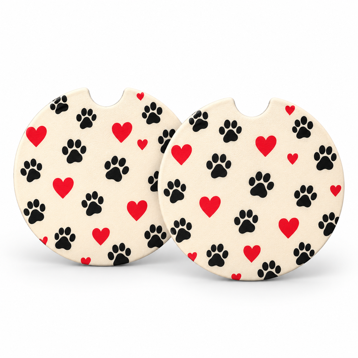 Jolitee Dog Lovers Car Coasters, Absorbent Neoprene Cup Holder