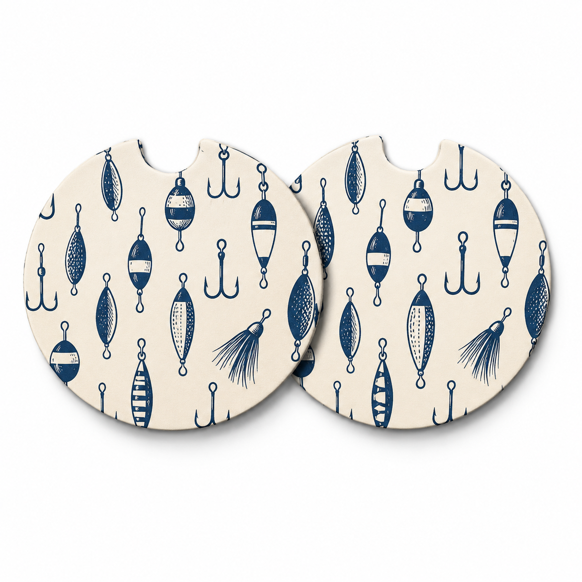 Jolitee Lakehouse Car Coasters, Absorbent Neoprene Cup Holder