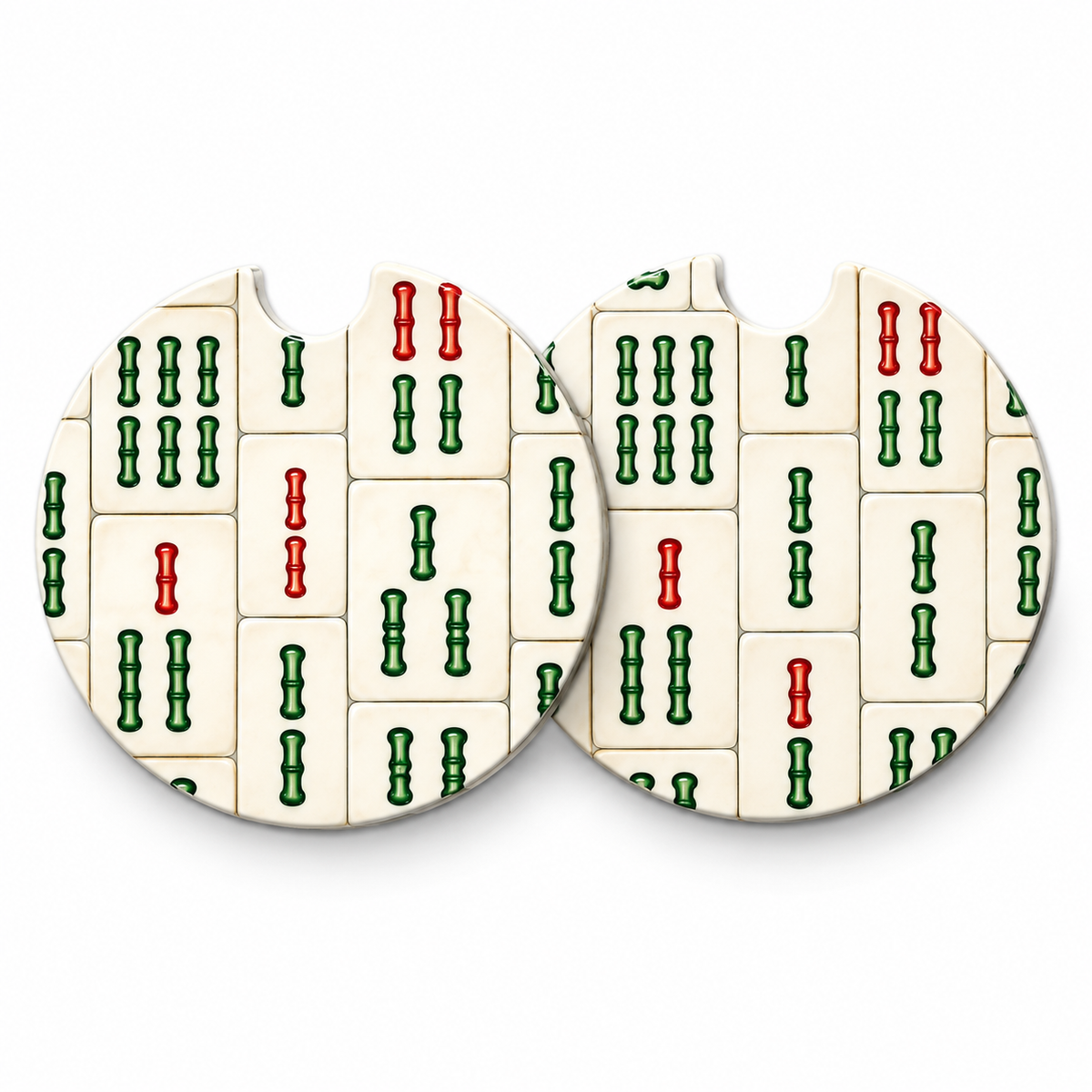 Jolitee Mahjong Car Coasters, Absorbent Neoprene Cup Holder