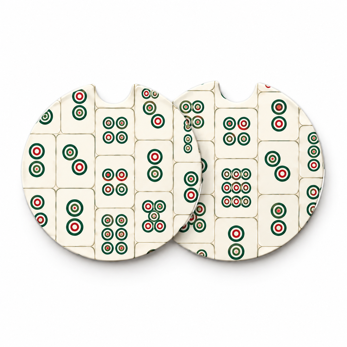 Jolitee Mahjong Car Coasters, Absorbent Neoprene Cup Holder
