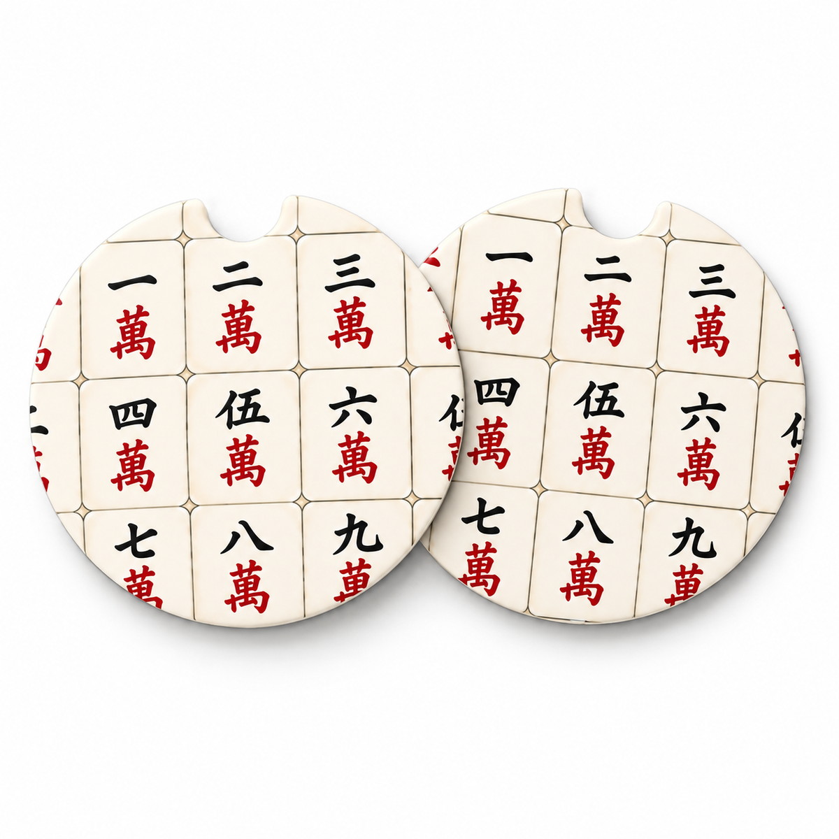 Jolitee Mahjong Car Coasters, Absorbent Neoprene Cup Holder