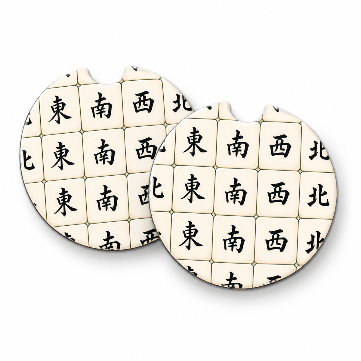Jolitee Mahjong Car Coasters, Absorbent Neoprene Cup Holder