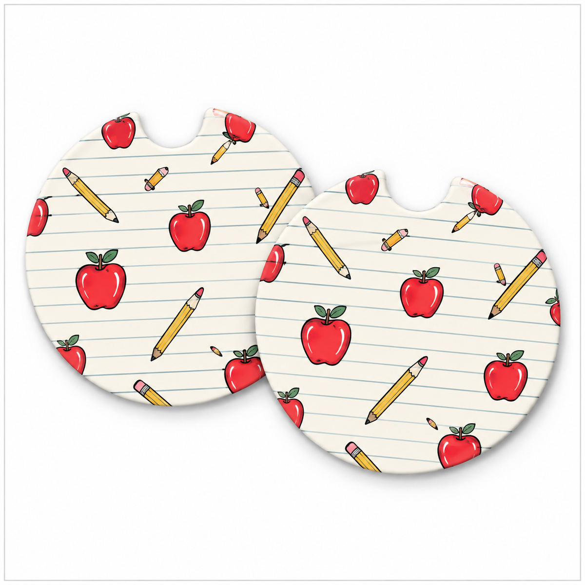 Jolitee Teacher Car Coasters, Absorbent Neoprene Cup Holder