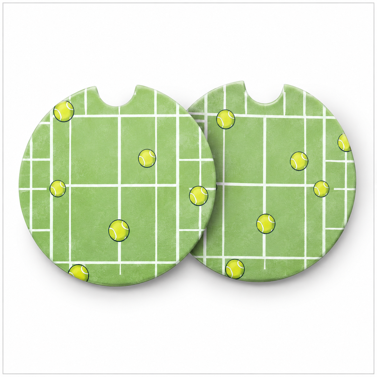 Jolitee Tennis Car Coasters, Absorbent Neoprene Cup Holder