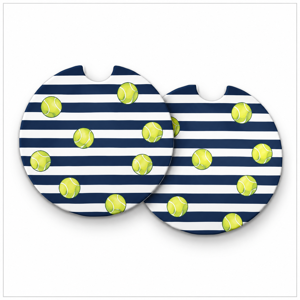 Jolitee Tennis Car Coasters, Absorbent Neoprene Cup Holder