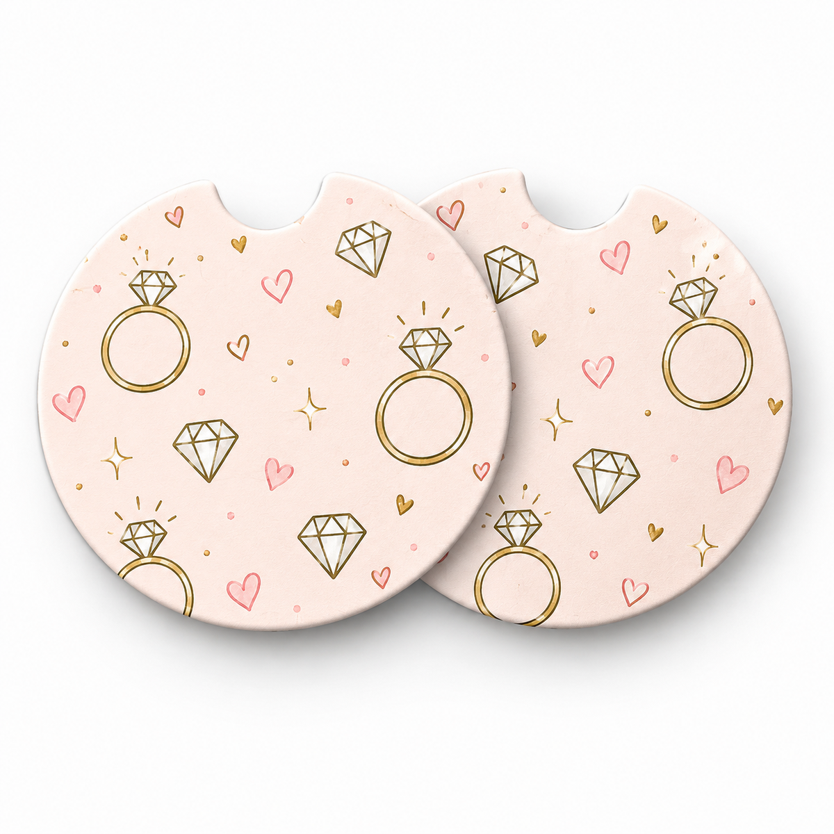 Jolitee Wedding Car Coasters, Absorbent Neoprene Cup Holder