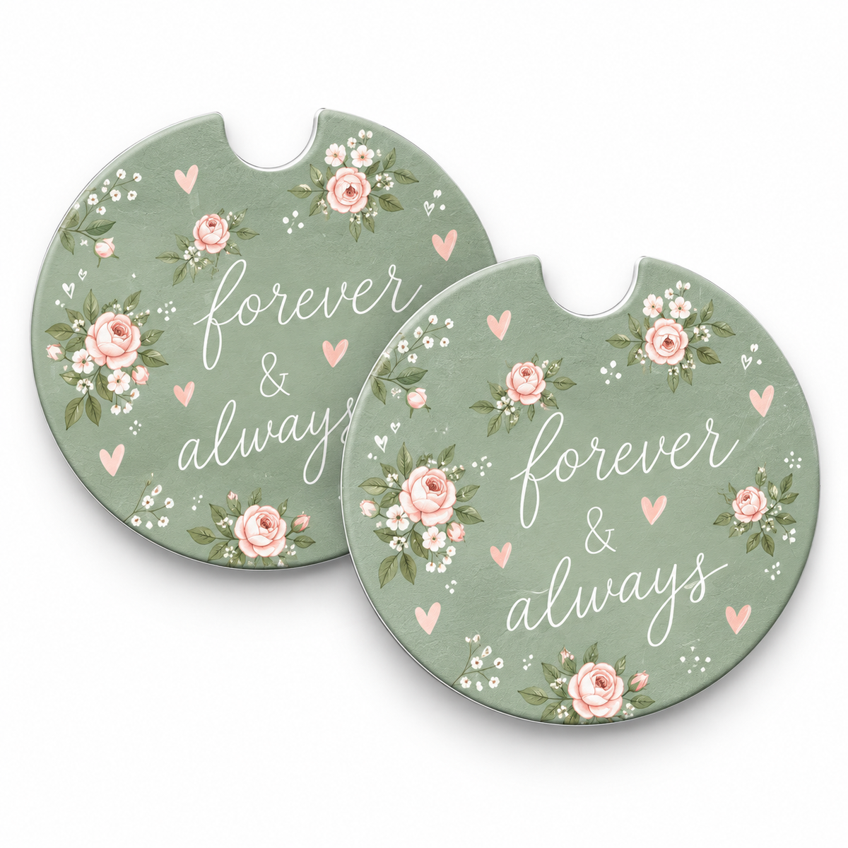 Jolitee Wedding Car Coasters, Absorbent Neoprene Cup Holder