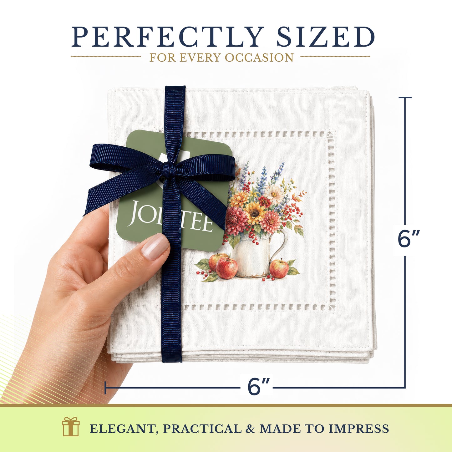 Garden Dahlias Hemstitch Napkins