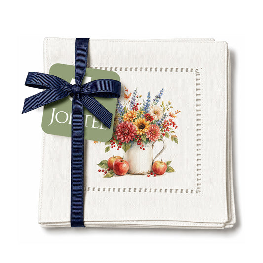 Garden Dahlias Hemstitch Napkins