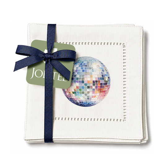 New Year Disco Ball Hemstitch Napkins