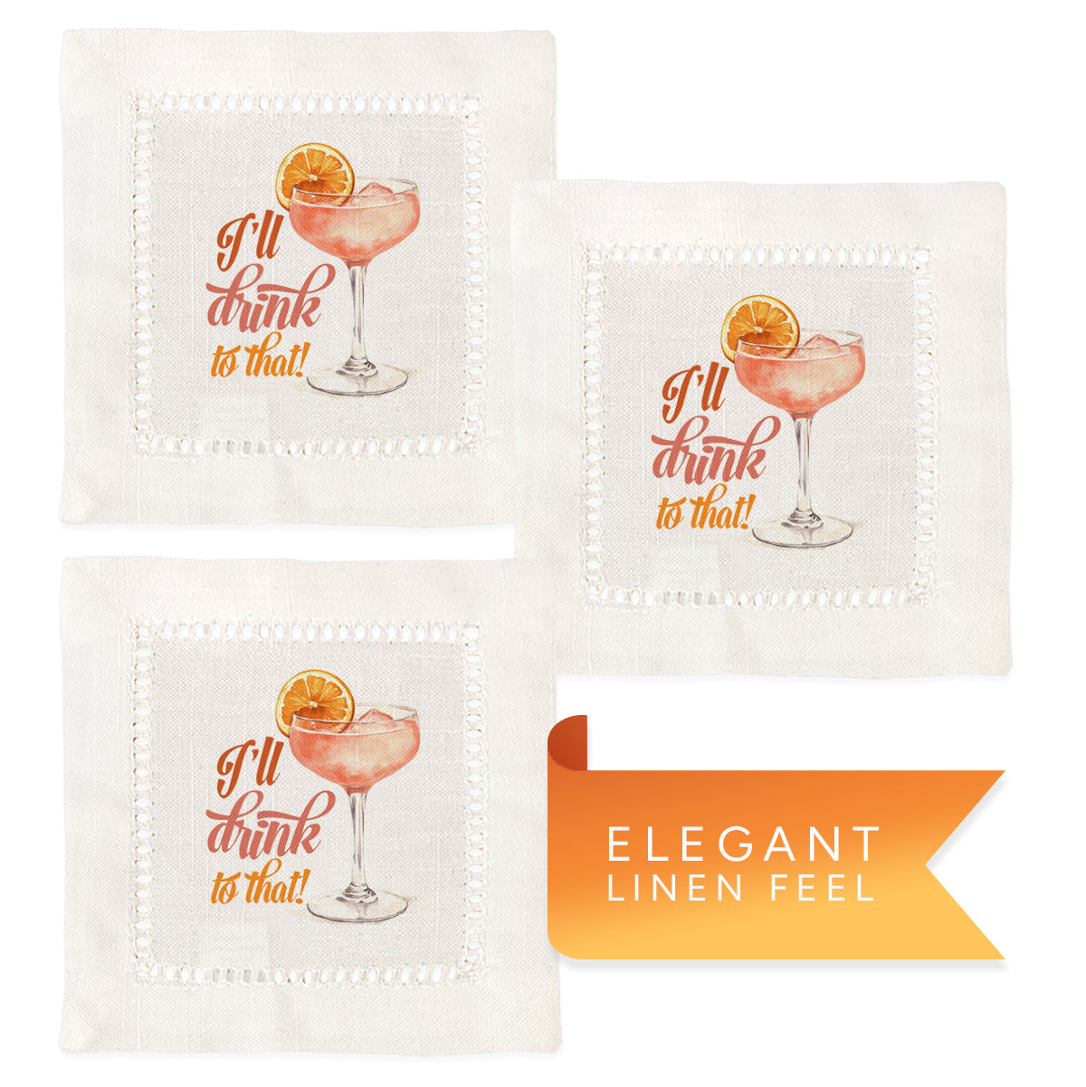 Drink to That Hemstitch Napkins