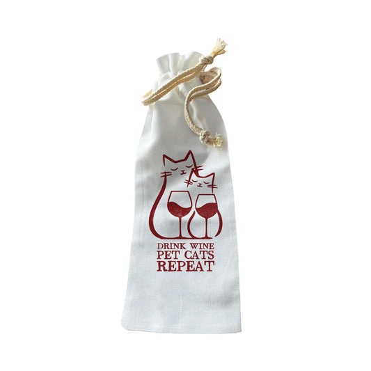 Bottle Bags - Drink Wine Pet Cats