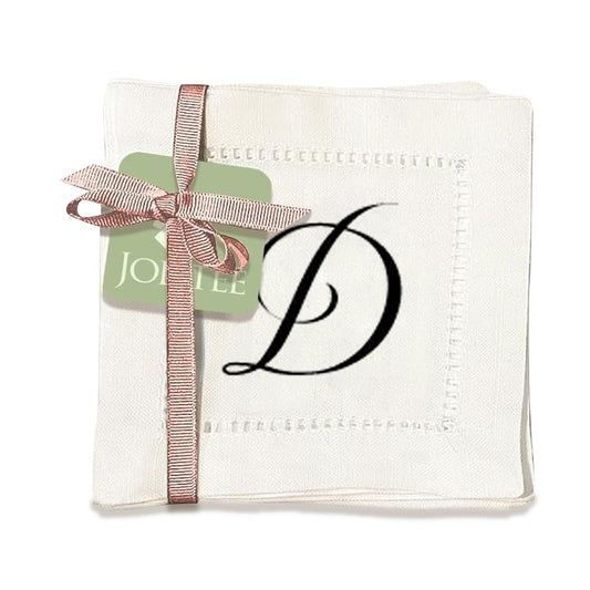 Monogram Script - D Hemstitch Napkins