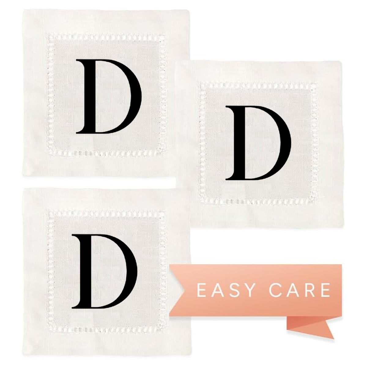 Monogram Serif - D Hemstitch Napkins