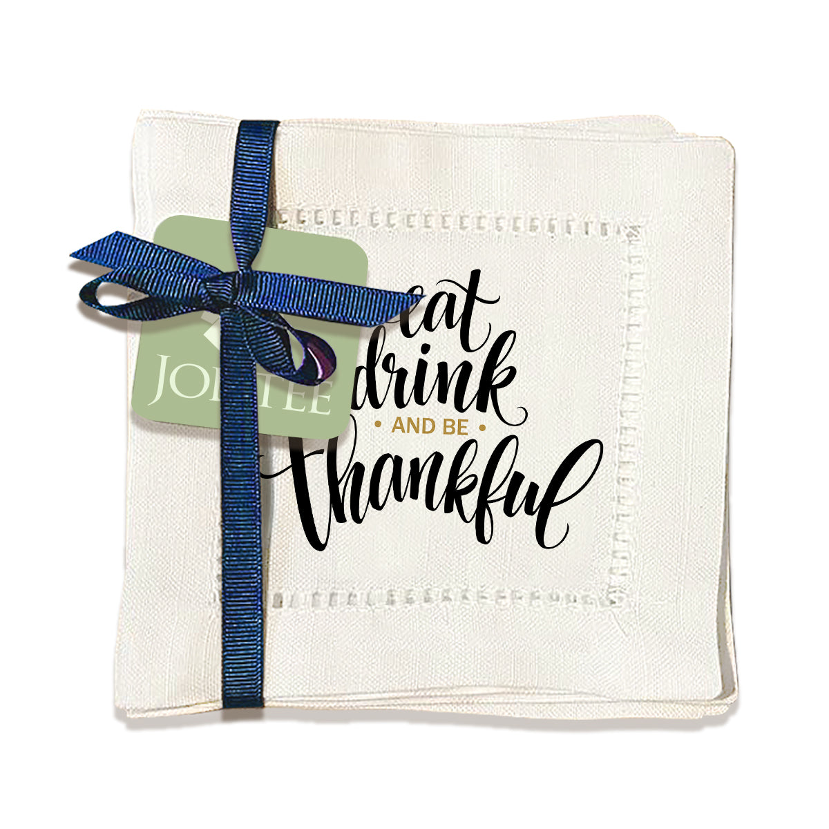 Eat Drink Thankful Hemstitch Napkins