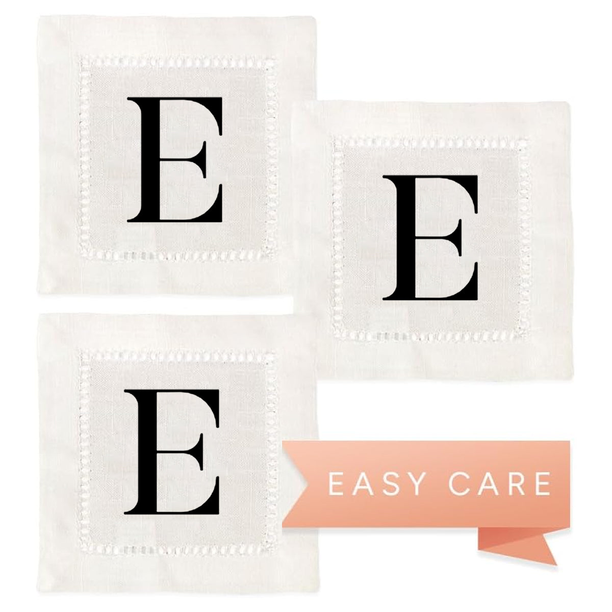 Monogram Serif - E Hemstitch Napkins