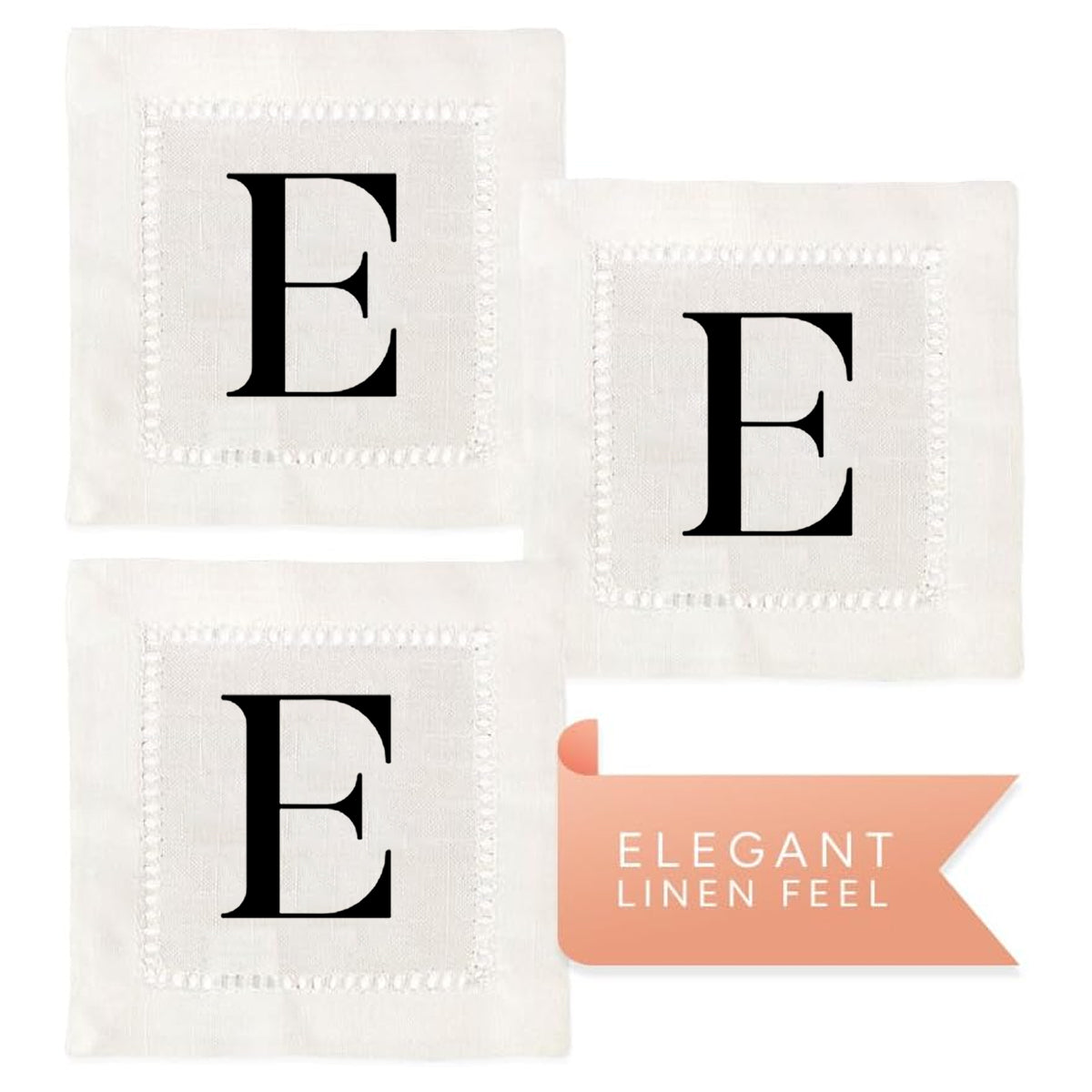 Monogram Serif - E Hemstitch Napkins