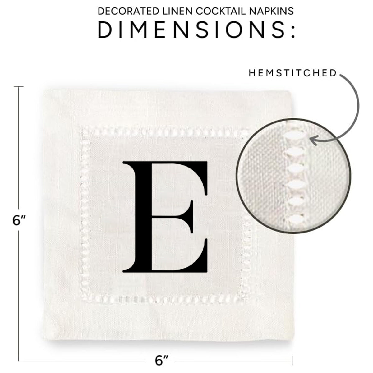 Monogram Serif - E Hemstitch Napkins