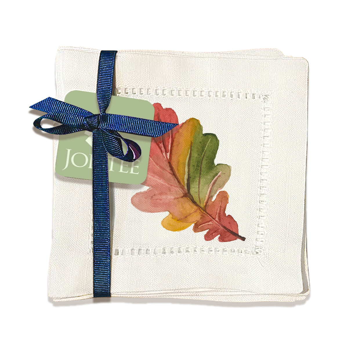 Fall Leaves Hemstitch Napkins