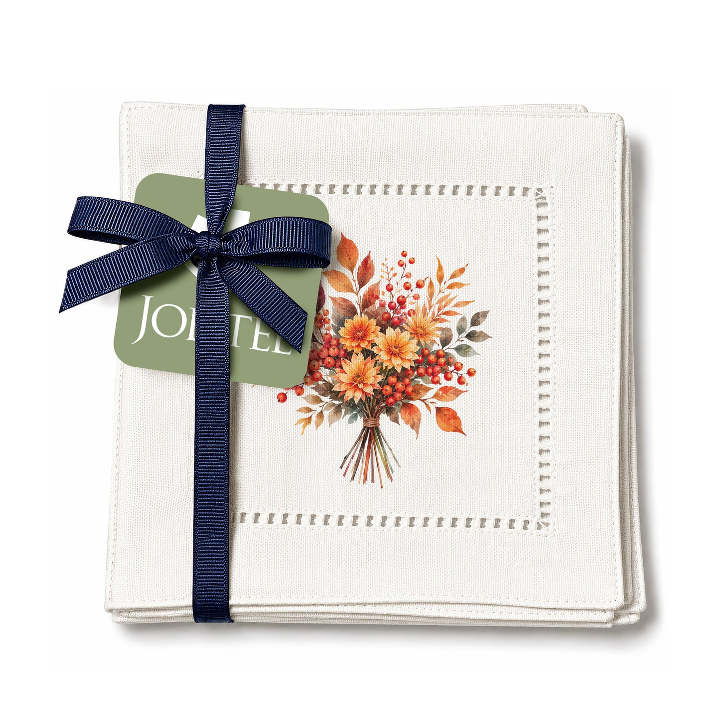 Harvest Table Fall Flowers Hemstitch Napkins