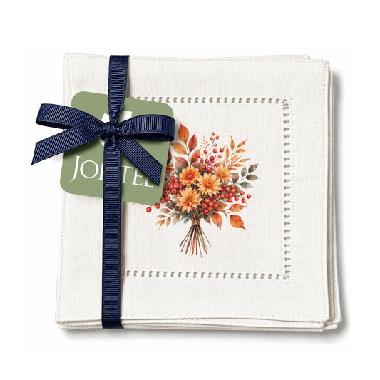 Harvest Table Fall Flowers Hemstitch Napkins