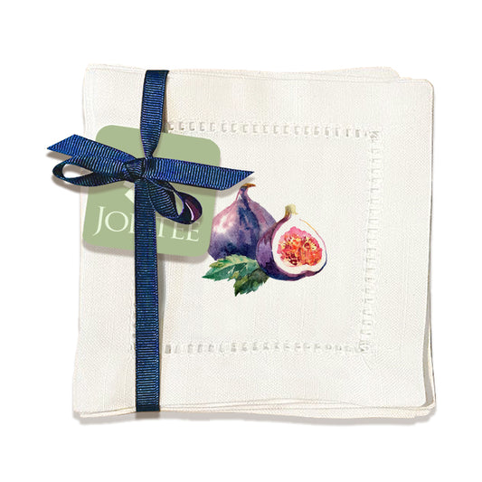 Watercolor Fruit Hemstitch Napkins