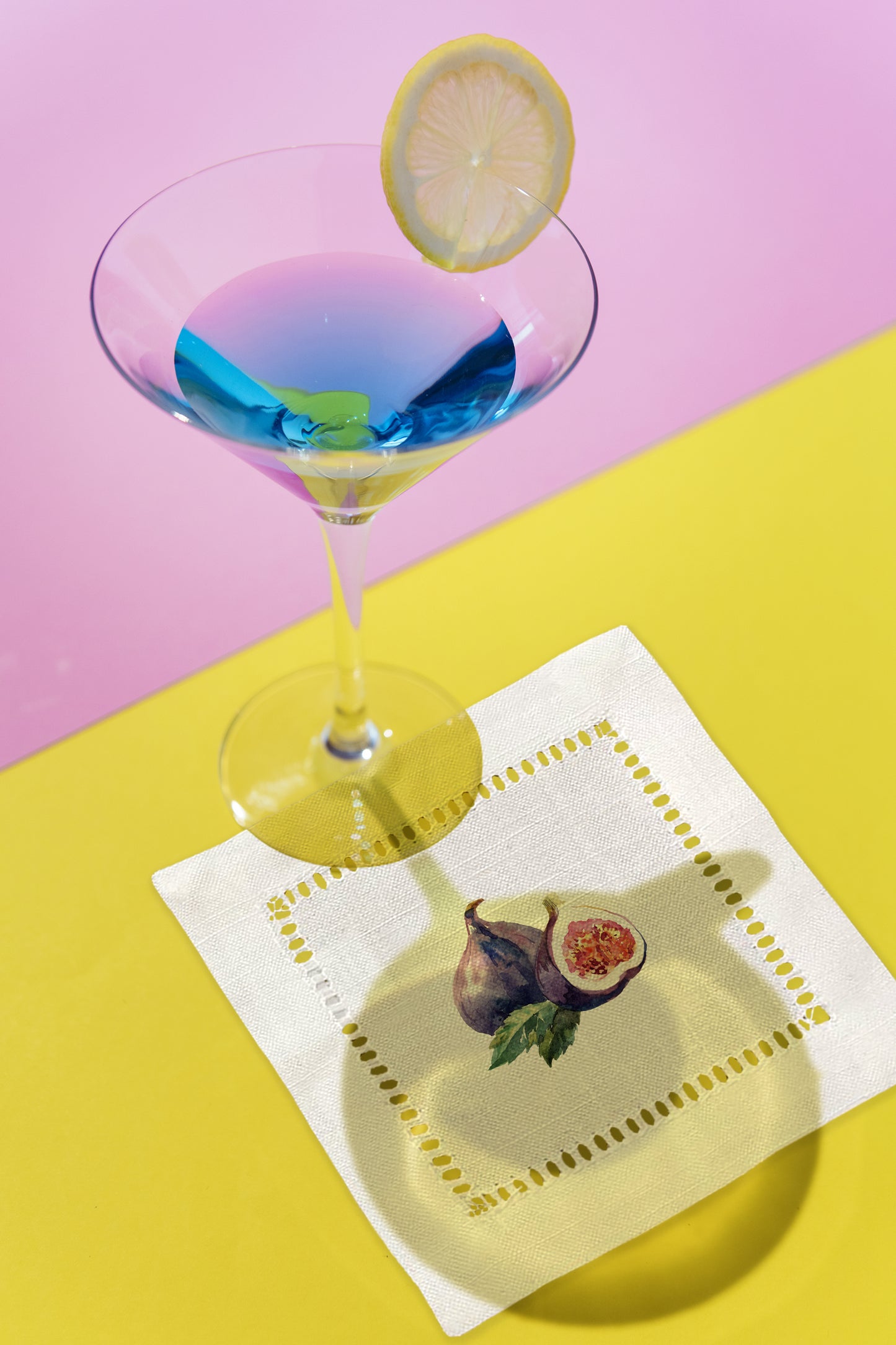 Watercolor Fruit Hemstitch Napkins