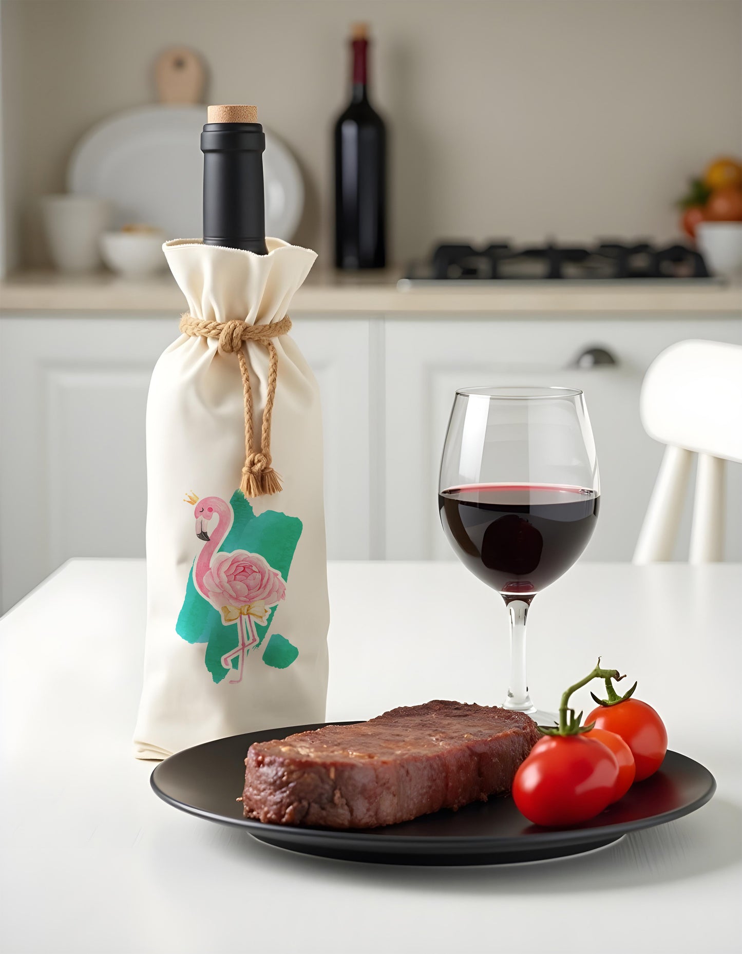 Bottle Bags - Flamingo Art