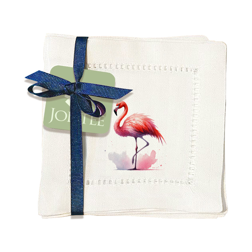 Flamingo Hemstitch Napkins