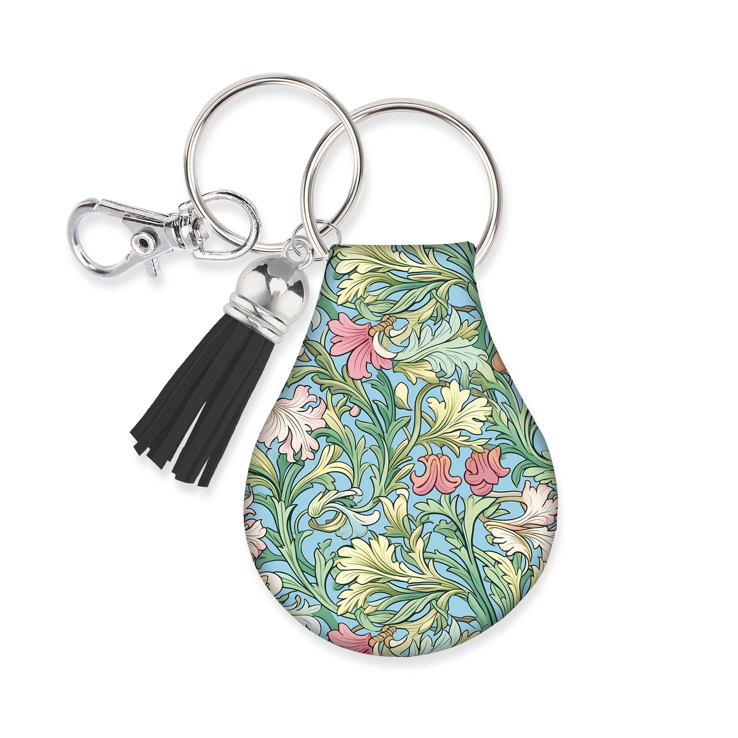 Jolitee Neoprene AirTag Compatible Case Keychain – Durable & Stylish Holder with Secure Ring and Clip, Compatible with Apple AirTag (Floral Vintage)