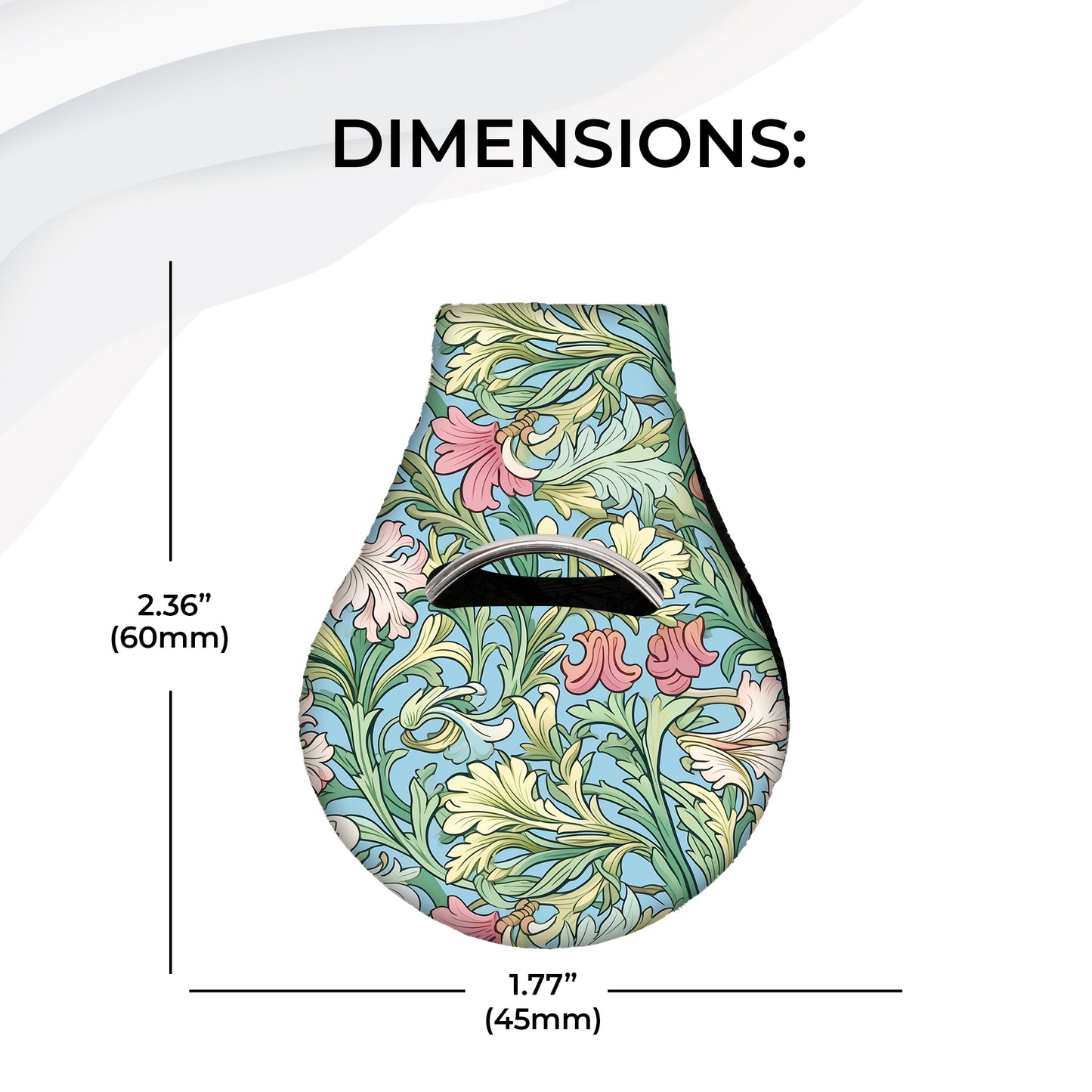 Jolitee Neoprene AirTag Compatible Case Keychain – Durable & Stylish Holder with Secure Ring and Clip, Compatible with Apple AirTag (Floral Vintage)