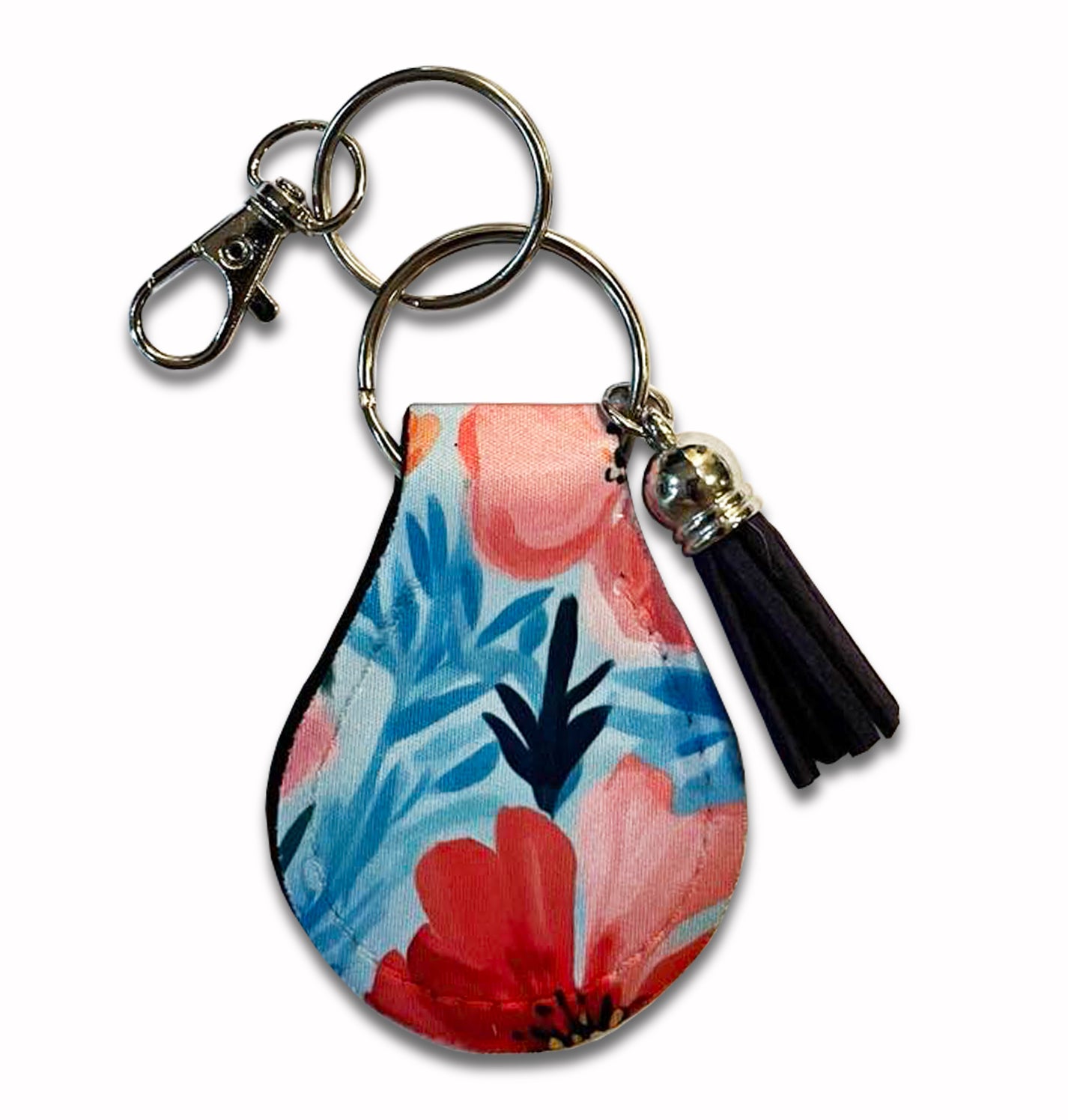 Jolitee Neoprene AirTag Compatible Case Keychain – Durable & Stylish Holder with Secure Ring and Clip, Compatible with Apple AirTag (Colorful Flowers)